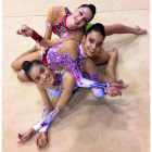 Carolina Rodríguez junto a sus compañeras presentes también en Lisboa, Andrea Pozo y Sara Llana.