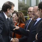 León de la Riva, con Rajoy, el pasado lunes en Palencia.