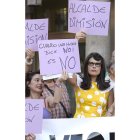 Algunas manifestantes, ayer, en Valladolid.