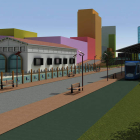 Imagen de la zona de cocheras de Feve, una vez que finalicen las obras de adaptación recién estrenadas.