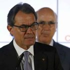 El presidente catalán, Mas, y el líder de Unió,  Duran Lleida.