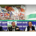 La derecha italiana gana las regionales de Friuli con el 57 % de los votos y reclama presidencia del país Matteo Salvini (C), Gian Marco Centinaio (I) y Massimiliano Fedriga (D), de la Liga Norte italiana.