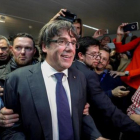 En Bruselas, Puigdemont, el martes, en su comparecencia ante la prensa.