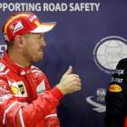 Vettel, de Ferrari, tras lograr la pole en Singapur