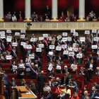 Diputados rebeldes ayer, en la Asamblea Nacional. TERESA SUAREZ