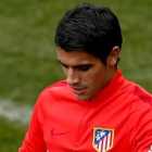 Augusto, en su primer entrenamiento con el Atlético.