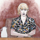 Dibujo de Taylor Swift, en el juicio.