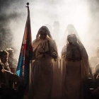 Los templarios, en uno de los actos del Botillo de Huelva. DL