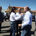 Clemente, junto a Turrado y Fernández, dirigentes de Asaja, en Villanueva de Carrizo.