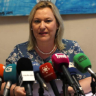 Inés Madrigal durante la comparecencia de ayer. J. J. GUILLÉN