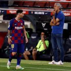 Quique Setién y la plantilla azulgrana hicieron autocrítica tras el final de Liga. A. ESTÉVEZ