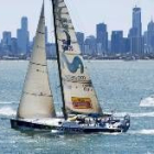 El velero español en el momento de entrar en el puerto de Melbourne