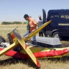 Estado en el que quedó la avioneta al estrellarse en Fuentemilanos