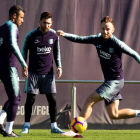 Rafinha podría entrar por el lesionado Rakitic de cara al partido del Barcelona frente al Atlético. E.F.