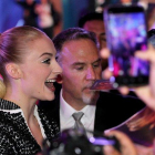 La actriz inglesa Sophie Turner, en la promoción de X-Men: Dark Phoenix, este martes, en Ciudad de México.