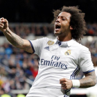 Marcelo celebra uno de los goles de su equipo.