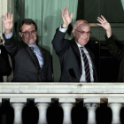 Jordi Trías, Artus Mas, Duran i Lleida y Marta Llorens celebran la victoria en un hotel de Barcelona.