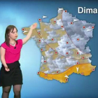 Mélanie Ségar da las predicciones del tiempo, este martes por la noche, en France 2.