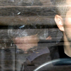 Francisco José Garzón, dentro del coche policial.