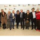 Miguel Ángel Zamora, Susana Vergara, Asun G. Puente, Manuel C. Cachafeiro, José Antonio Domínguez, Joaquín S. Torné, Ana Gaitero, el presidente Juan Vicente Herrera, María Jesús Muñiz, Álvaro Caballero, Rubén González y Ramiro López Lobato, anoche en Vall