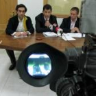 José Manuel Rodríguez, José Manuel Frade y José María López Benito, durante la rueda de prensa