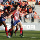 Las jugadoras del Atlético celebran un gol la temporada pasada.