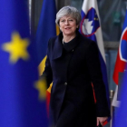 Theresa May, a su llegada a la cumbre de la UE en Bruselas, el 14 de diciembre.