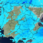 Mapa de España con abundante nubosidad y precipitaciones. ELTIEMPO.ES