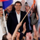 Albert Rivera junto a Inés Arrimadas en la valoración de los resultados electorales.