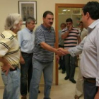 José Luis Ramón, a la derecha, recibió ayer a la dirección sindical de la térmica y Maessa.