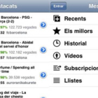 Pantallas de la aplicación de Youtube para iPhone.