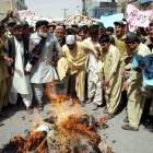 Una multitud protesta en contra del vídeo de Mahoma en Chamán (Pakistán).