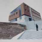 La fotografía muestra la propuesta de fachadas del futuro cuartel visto desde la bajada de La Brecha
