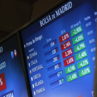 Una pantalla de la Bolsa de Madrid en una foto de archivo.