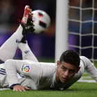 James Rodríguez en un partido con el Real Madrid