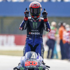 Quartararo celebra su triunfo en Assen. JANNINK