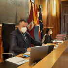Eduardo Morán, ayer durante el Pleno, que fue telemático. DL