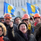 Manifestantes en las calles de Kiev.