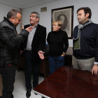 Gerardo Álvarez Courel, Julio Villarrubia, Rita Prada y Tino Rodríguez, ayer en Ponferrada.