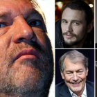 Harvey Weinstein, a la izquierda, el depredador de Hollywood, junto a otros negacionistas del #MeToo: James Franco, Louis C.K., Charlie Rose y Roy Moore.