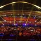 Un momento de la ceremonia de clausura, que se celebró anoche en el estadio olímpico de Atenas