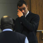 Oscar Pistorius durante el juicio este miércoles en Pretoria.