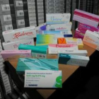 Envases de anticonceptivos hormonales.
