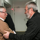 Toxo y Méndez, ayer, antes de una entrevista.