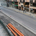 Estado de los trabajos de reforma urbana en la céntrica calle Camino de Santiago. L. DE LA MATA