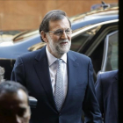 Mariano Rajoy, a su llegada al acto, celebrado en el Casino de Madrid.