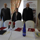 Rodríguez, Álvarez, González-Antón, Riesco y Lisardo Álvarez, ayer en la rueda de prensa.