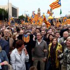Artur Mas y Carme Forcadell, durante la manifestación de ayer en Barcelona. TONI ALBIR