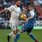 Carvajal, en el partido entre el Madrid y el Deportivo.
