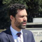 El presidente del Parlament, Torrent, a su salida de la sede de la ONU en Ginebra. CÉLINE AEMISEGGER
